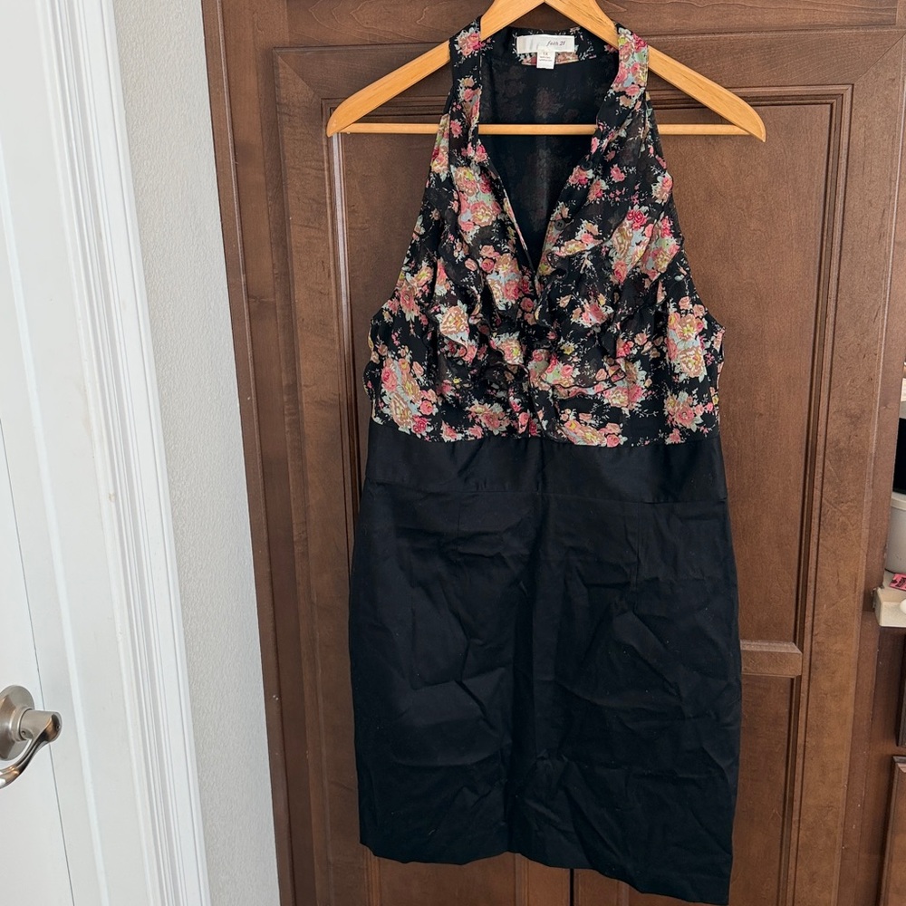 Ruffle floral top dress (Plus)